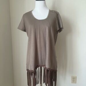 Judith March Brown Scoop Neck Short Sleeve Tunic
